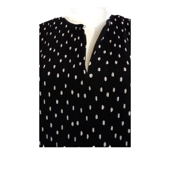 🌺J. CREW Polka Dot Crinkle Ruffle Embellished Blouse in Black/White Size XXS🌺 - Picture 4 of 7